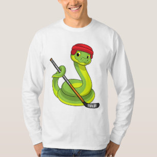 Snake op Ice hockey met Ice hockey stick T-shirt