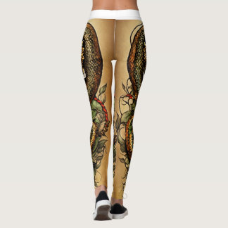 Snake opgerold rond dolk tattoo ontwerp leggings