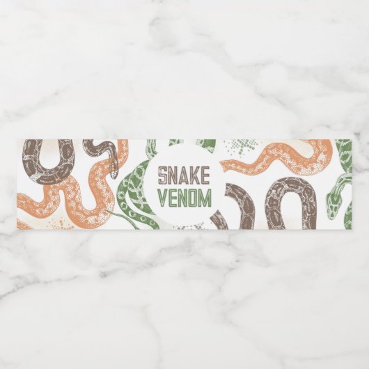 Snake Party Waterflesetiketten Waterfles Etiket (Enkel label)