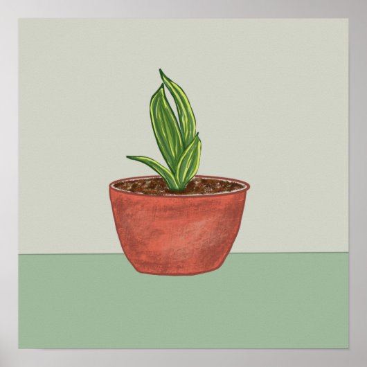 Snake Plant Illustratie Poster (Voorkant)