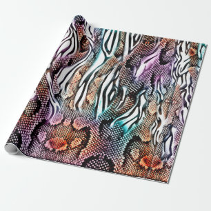 Snake Print, Animal print, kleurrijk, Cadeaupapier