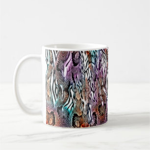 Snake Print, Animal print, kleurrijk, Koffiemok