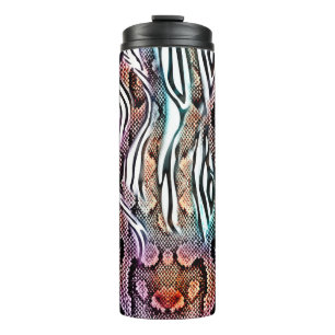Snake Print, Animal print, kleurrijk,  Thermosbeker