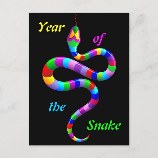 Snake Psychedelic Rainbow Briefkaart (Voorkant)