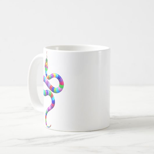 Snake Psychedelic Rainbow-Mok Koffiemok (Voorkant links)