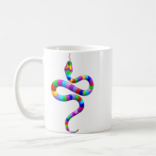 Snake Psychedelic Rainbow-Mok Koffiemok (Links)