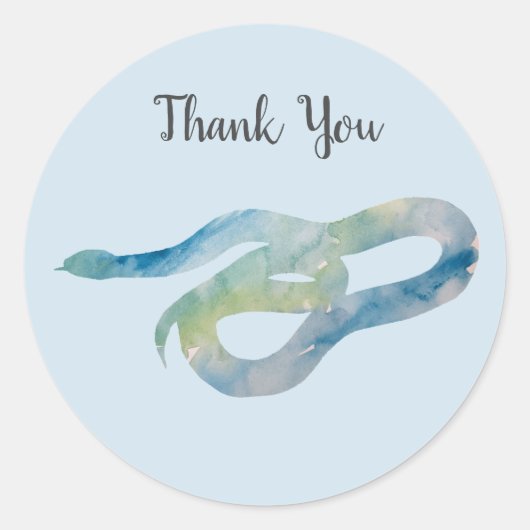 Snake Rainforest Reptile Party Bedankt Stickers (Voorkant)