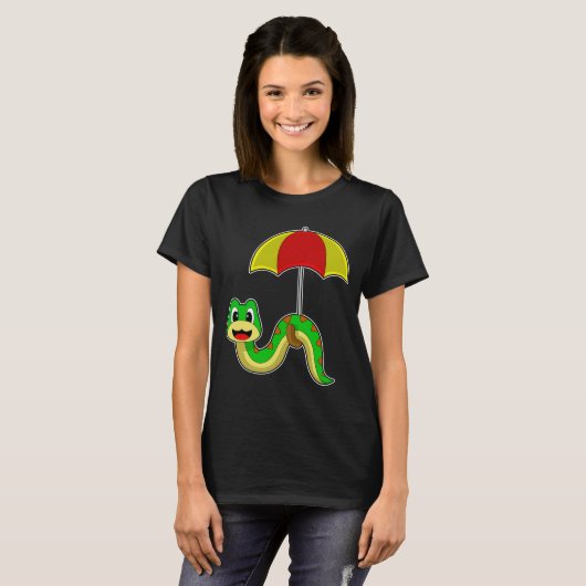Snake Raining Paraplu T-shirt (Voorkant volledig)