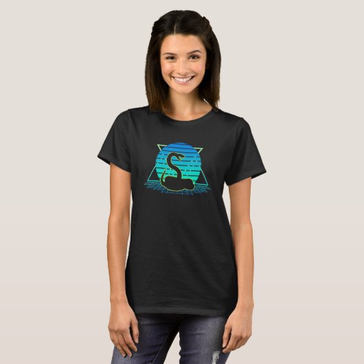 Snake Rattlesnake Retro 80s Style Sunset Reptile P T-shirt (Voorkant volledig)