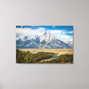 Snake River Overlook Nationaal park Grand Teton Canvas Afdruk
