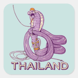 Snake Rock klimmen Thailand Vierkante Sticker