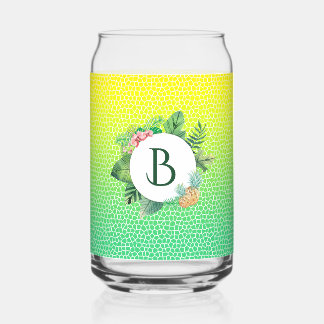 Snake Scales and Tropical Fauna Wreath Monogram Blikvorm Glas