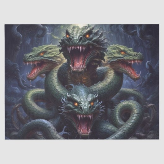 Snake Serpent Dragon Monster Fantasy Decoupage Tissuepapier (Voorkant)