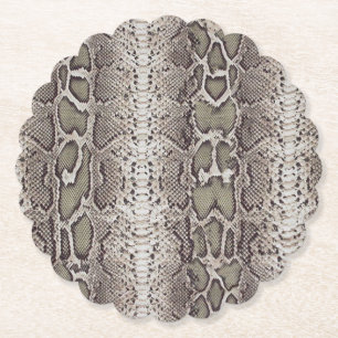 Snake Skin Animal Print Kartonnen Onderzetters