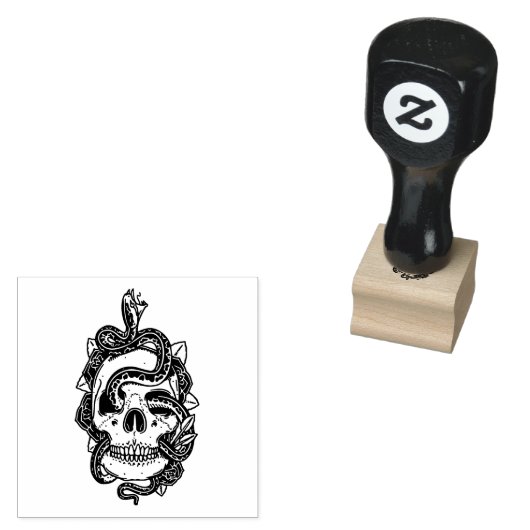 Snake Skull Rubberstempel (Gestempeld)