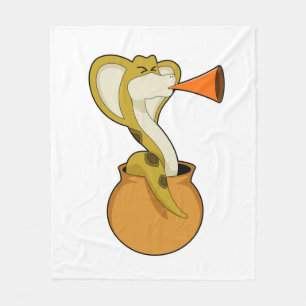 Snake Trumpet Music Fleece Deken