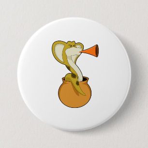 Snake Trumpet Music Ronde Button 7,6 Cm