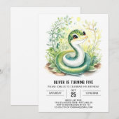 Snake verjaardagsuitnodiging kaart (Voorkant / Achterkant)