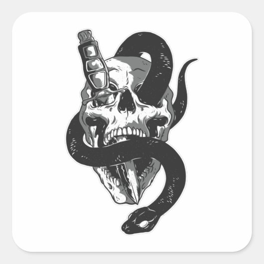 Snake Vierkante Sticker (Voorkant)