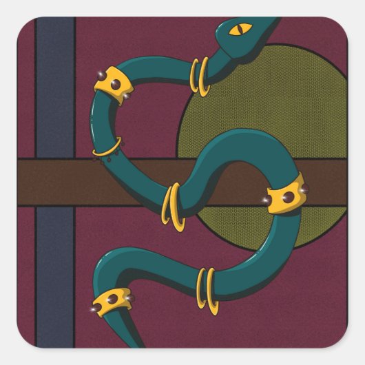 Snake Vierkante Sticker (Voorkant)