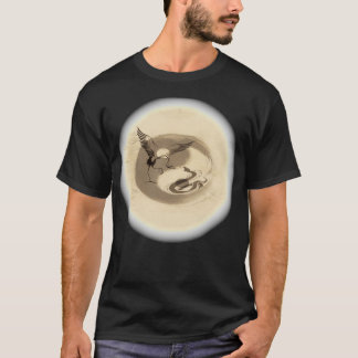 Snake vs Crane yin yang hoek T-shirt