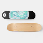 Snake water turquoise blue splatter skateboard (Horizontaal)