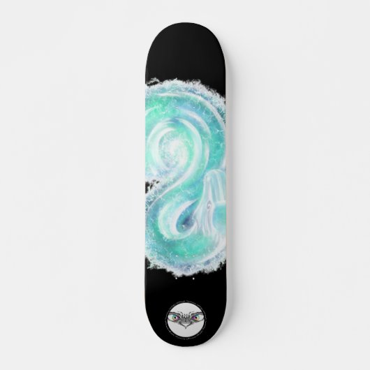 Snake water turquoise blue splatter skateboard (Voorkant)