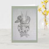 Snake Wenskaart-Blank Inside Kaart (Gele Bloem)