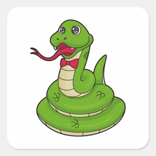 Snake with Botie Vierkante Sticker (Voorkant)