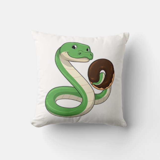 Snake with Donut Kussen (Voorkant)
