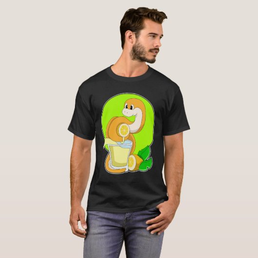 Snake with Glass of Lemon juice T-shirt (Voorkant volledig)