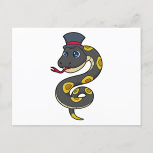 Snake with Hat Briefkaart