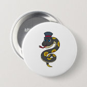 Snake with Hat Ronde Button 7,6 Cm (Voorkant /achterkant)