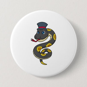 Snake with Hat Ronde Button 7,6 Cm