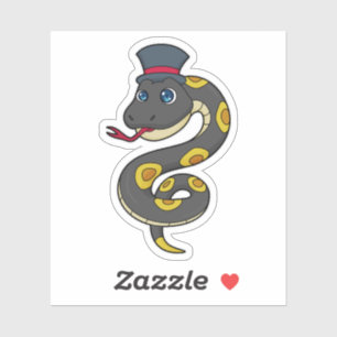 Snake with Hat Sticker
