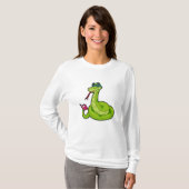 Snake with Sunglasses & Book T-shirt (Voorkant volledig)