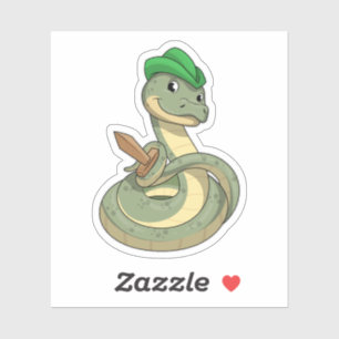 Snake with Sword Sticker