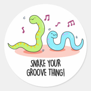 Snake Your Groove Thing Grappige Disco Pun Ronde Sticker