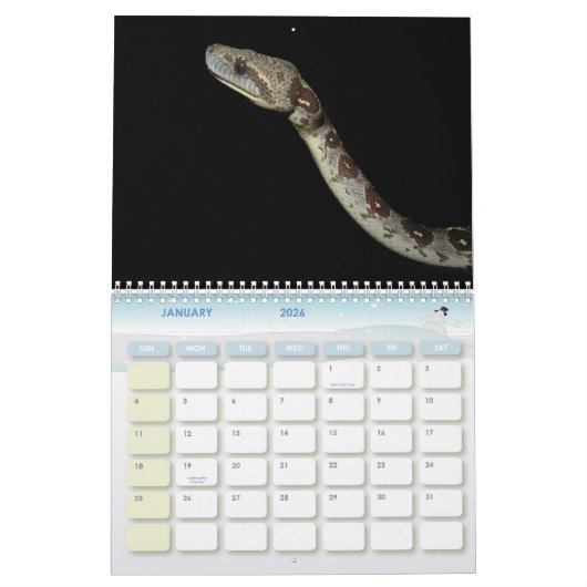 Snakes 16 maanden kalender (Jan 2026)