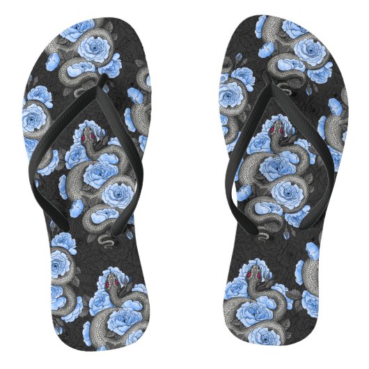 Snakes and blue roses teenslippers (Voetbed)