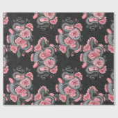 Snakes and peach roses cadeaupapier (Vlak)