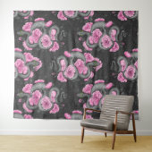 Snakes and pink roses wandkleed (In Situ (horizontaal))