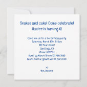 Snakes mangeant gâteau invitation anniversaire, re (Dos)