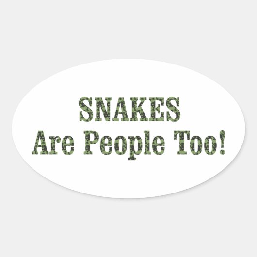 SNAKES zijn ook mensen! Ovale Sticker (Voorkant)