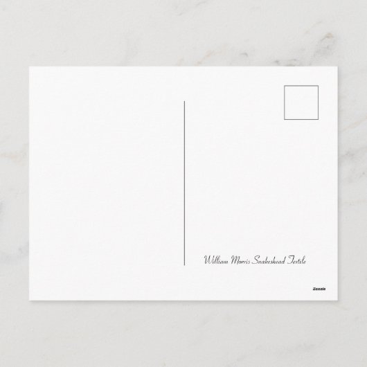 Snakeshead Textile, William Morris, Carte Postale (Dos)