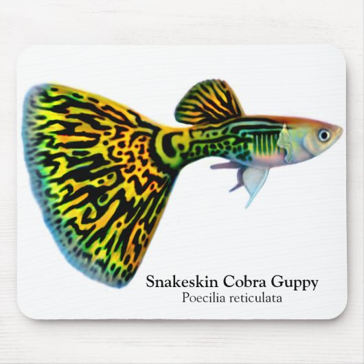 Snakeskin Cobra Guppy Mousepad Muismat (Voorkant)