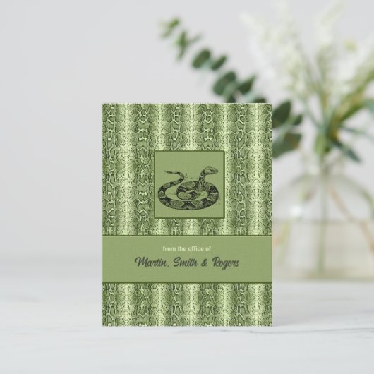 Snakeskin gepersonaliseerd briefkaart (Staand voorkant)