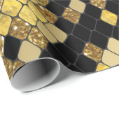 Snakeskin Gold Glitter en Black Pattern Cadeaupapier (Rol Hoek)