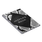 Snakeskin Grey, White en Black Monogrammed Notitieboek (Rechterzijde)
