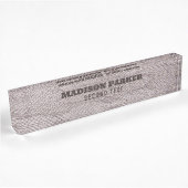 Snakeskin gris-beige Imprimer Bureau Nom Plaque